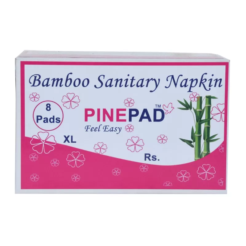 Pinepad Premium Bamboo Sanitary Napkins 290 mm XL | Ultra Thin | Eco-Friendly | High Absorbency | 20 Pads