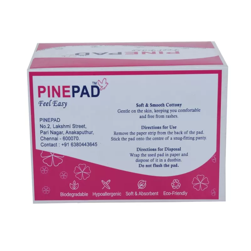 Pinepad Pure Cotton XL Sanitary Napkins 280 mm | Premium Rash-Free Cotton Pads | Ultra-Soft & Eco-Friendly | 20 Pads