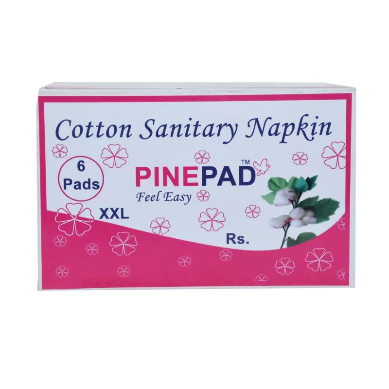 Pinepad Pure Cotton XXL Sanitary Napkins 330 mm | Premium Rash-Free Cotton Pads | Ultra-Soft & Eco-Friendly | 20 Pads